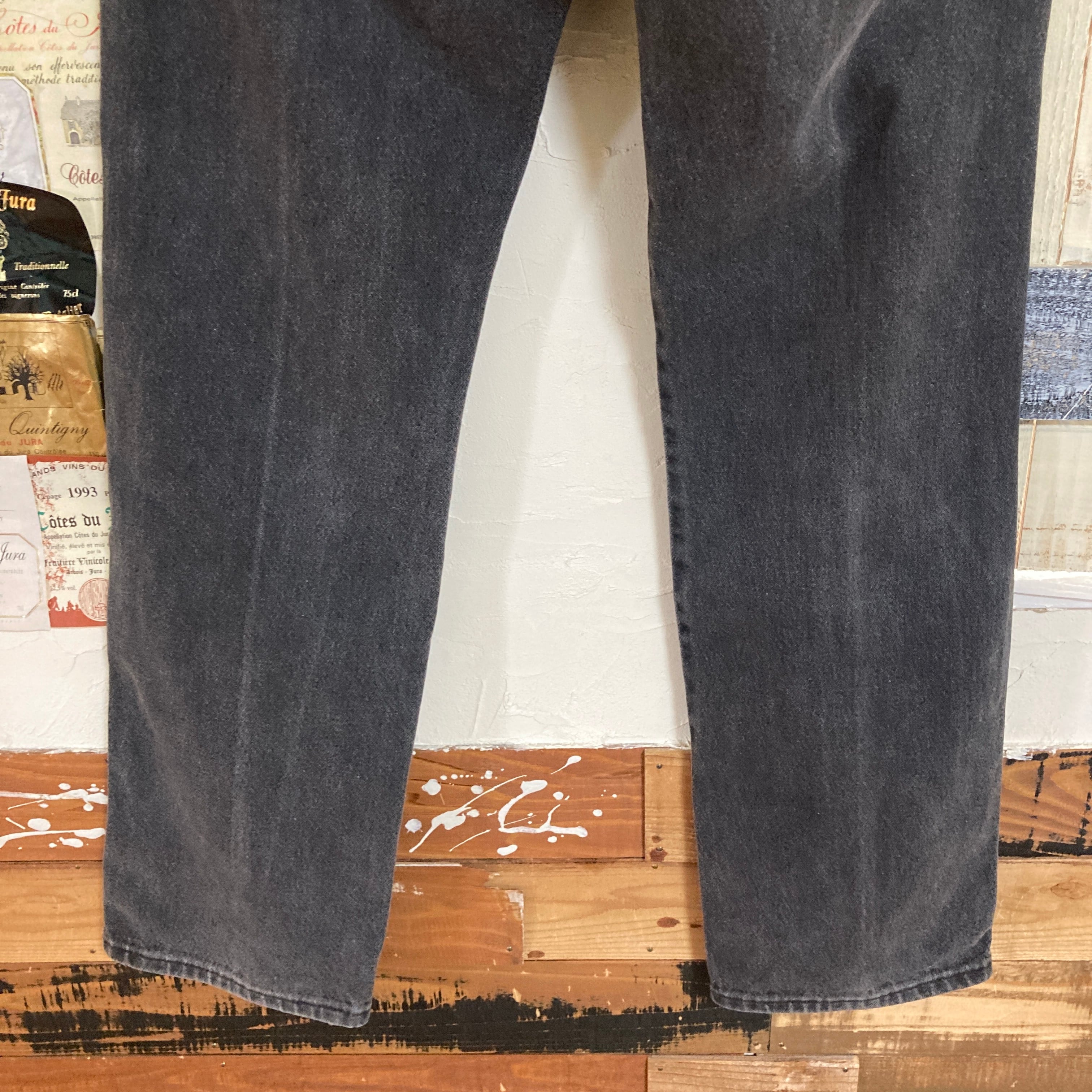 80s ラングラー 13MWZ USA製 先染め ブラック デニムパンツ タロン