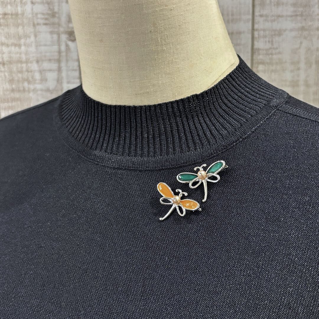TASAKI タサキ ブローチ 2点セット トンボモチーフ パール シルバー
