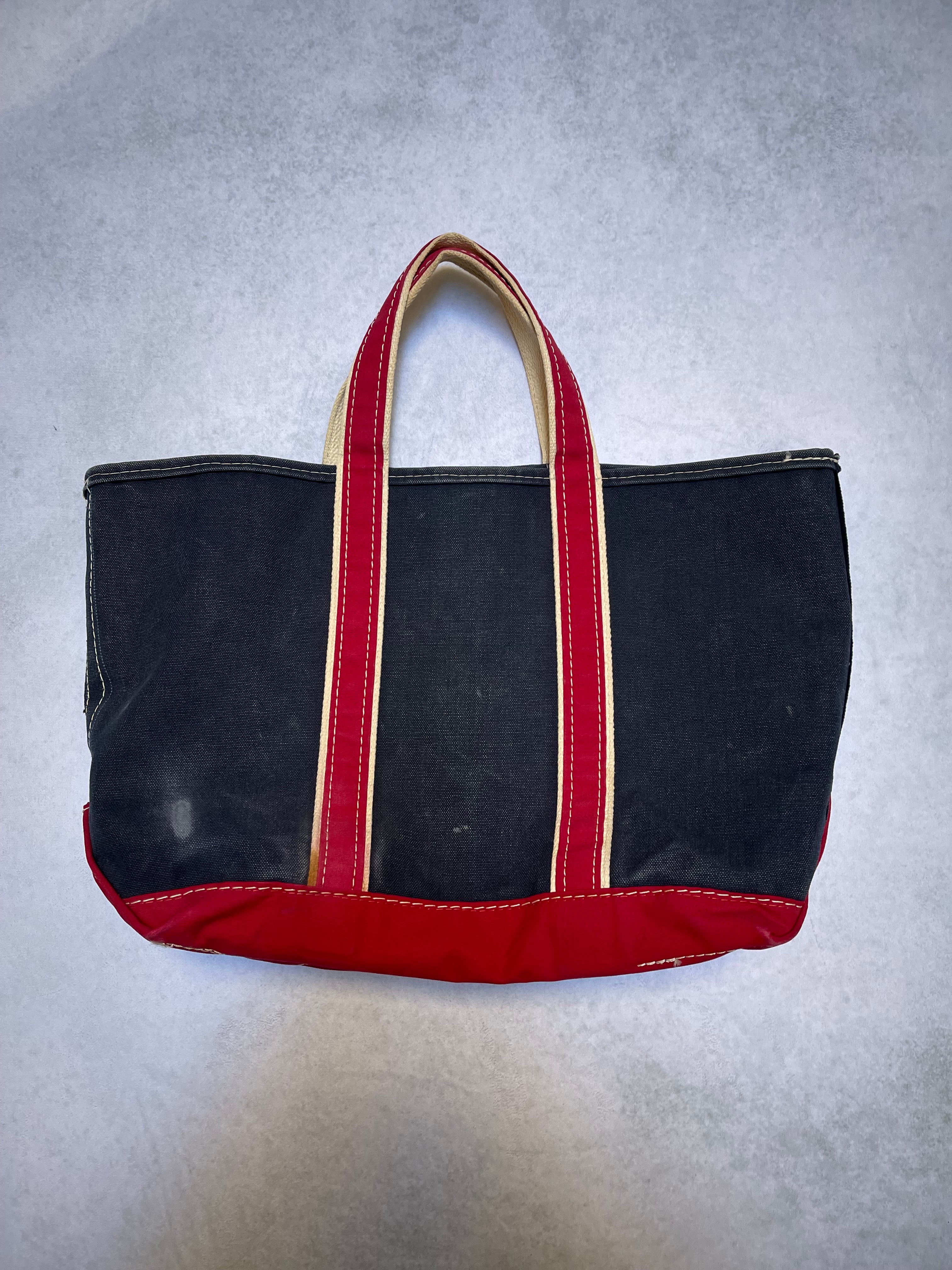 80's USA製 L.L.Bean デラックストートバック ネイビー×レッド | 古着