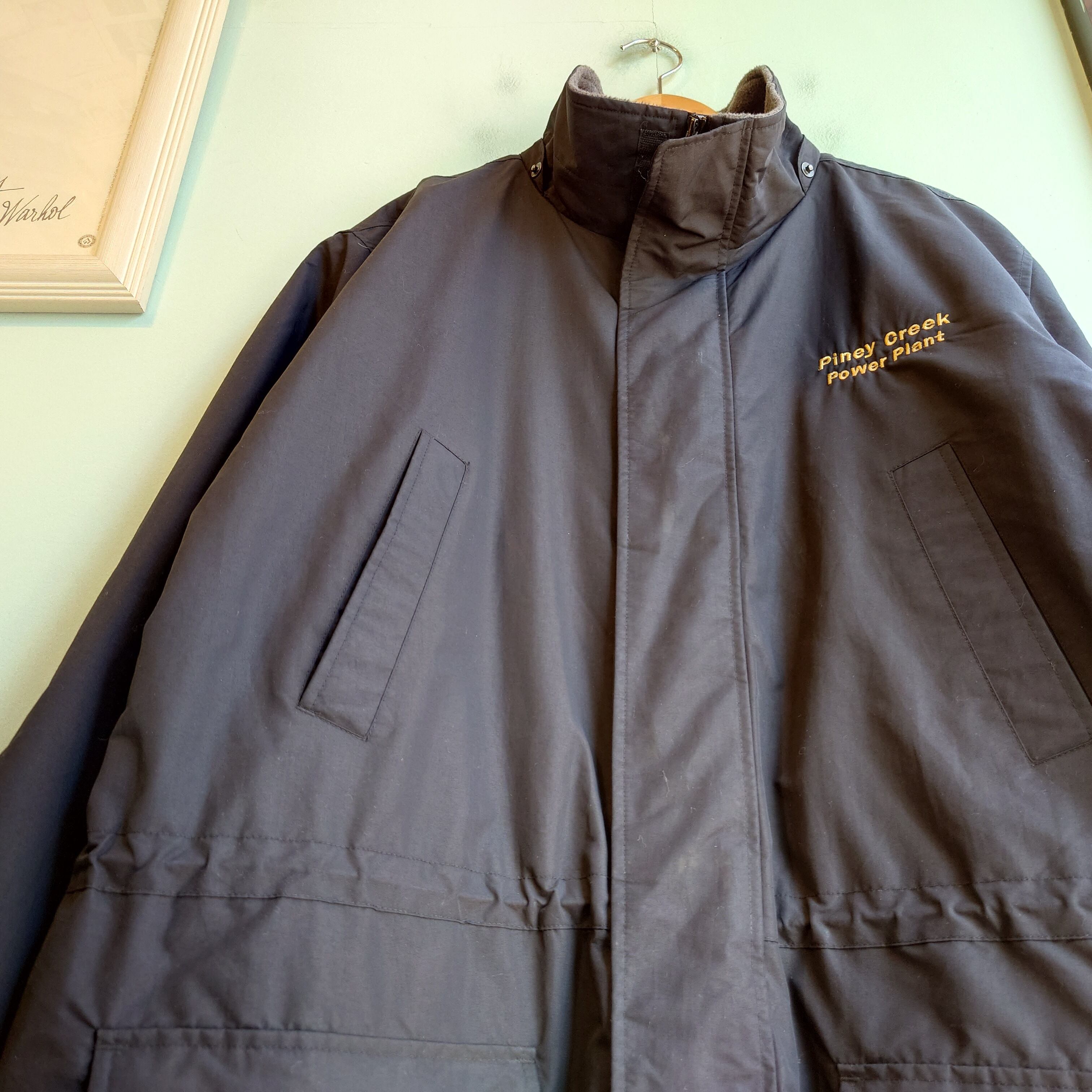 LANDS'END 90-00s ナイロンハーフジャケット ハーフコート 黒 シェルド