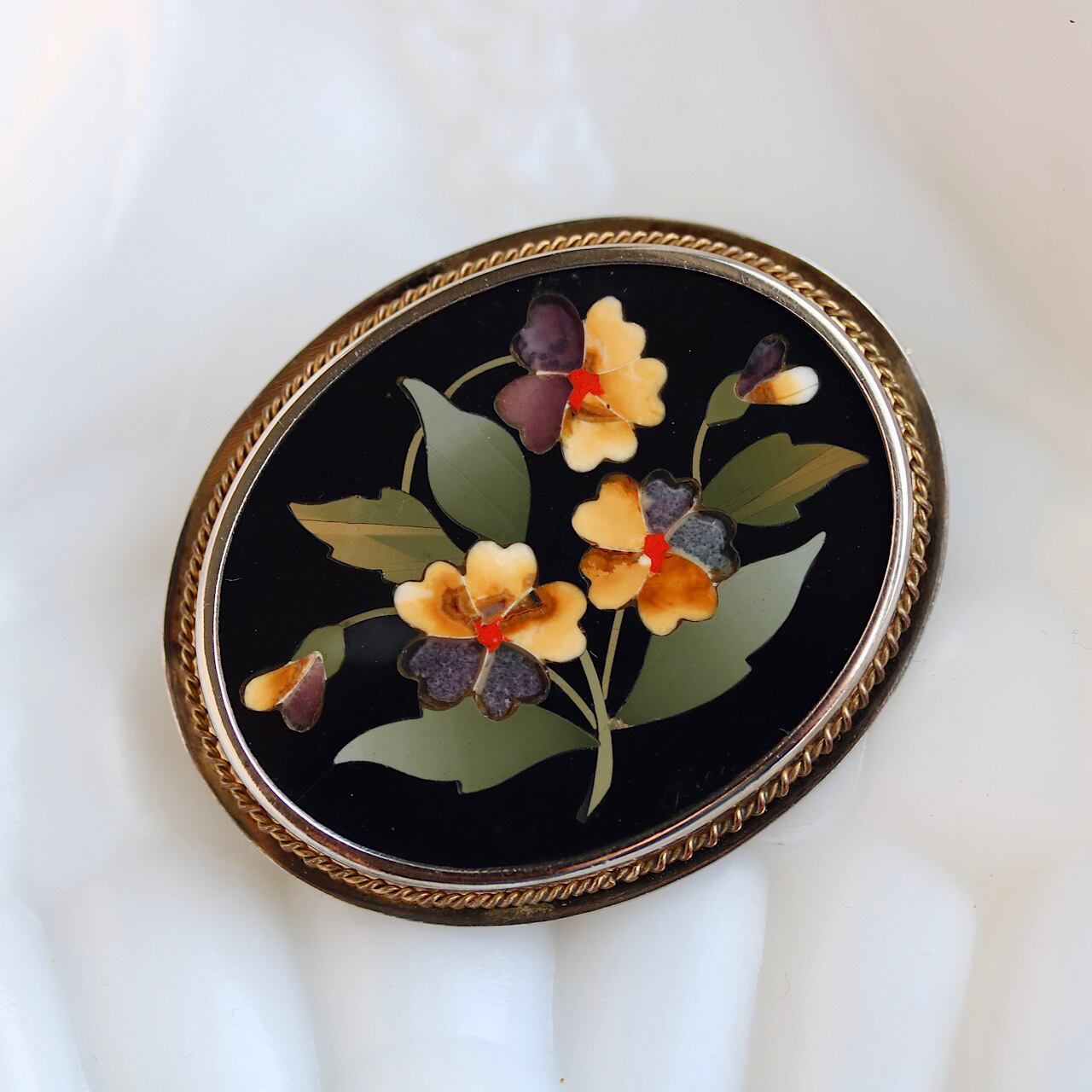 silver800 スミレの花 フローレンスモザイク ピエトラドュラ