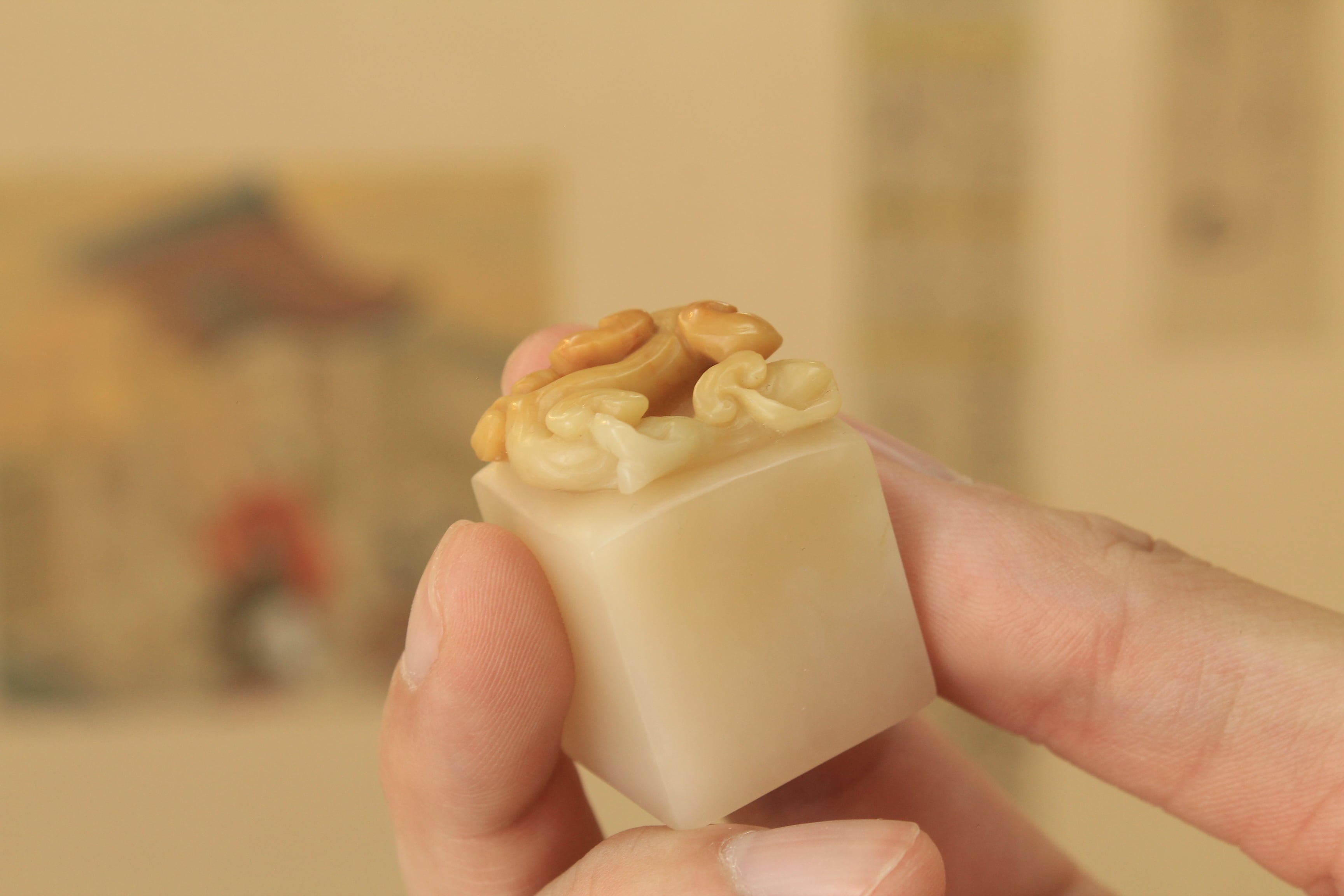 寿山石印材 高山洞石 霊芝 希少 高級印材 書道 篆刻 | 正一 古美術