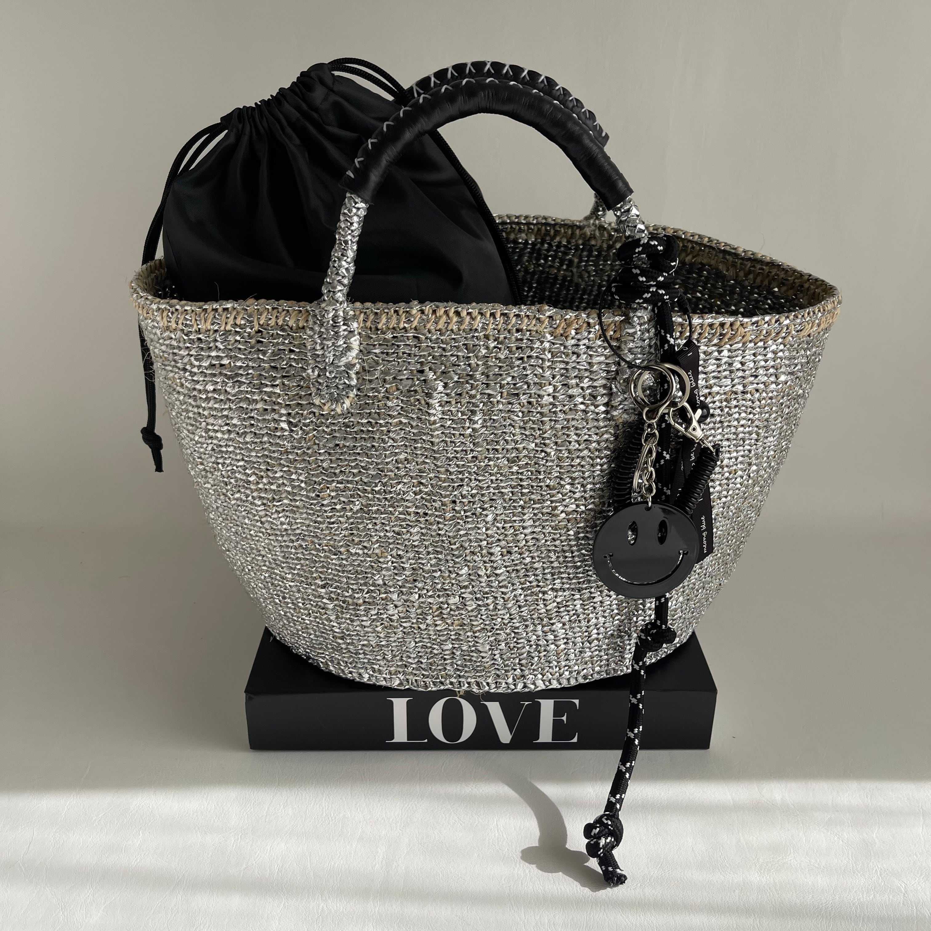 チャーム選べます / Kago-Bag / ML / SILVER / 巾着バッグ付き | meong