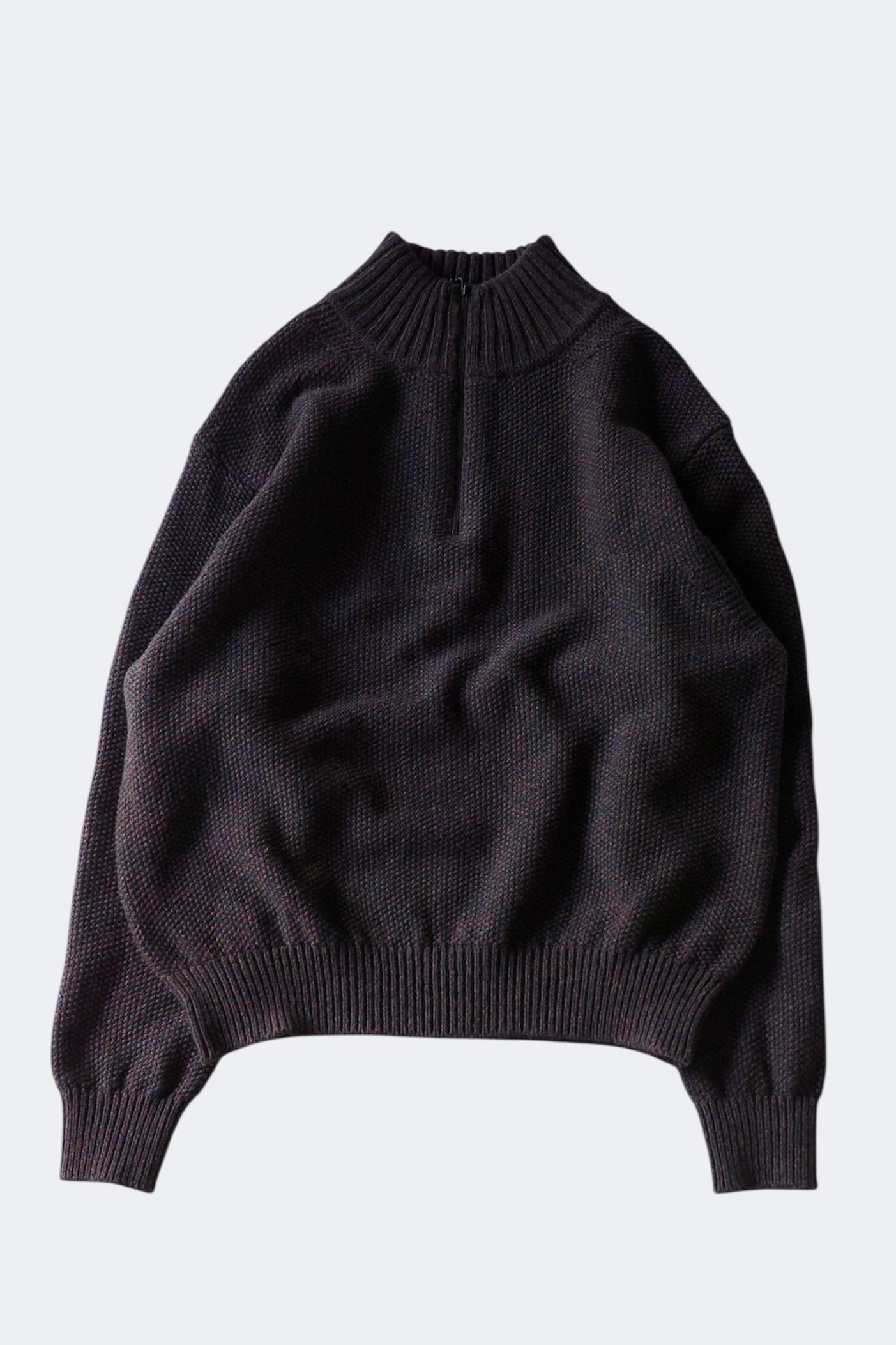 crepuscule 【WOOL KANOKO HALF ZIP P/O -BLACK-】 | lloomm