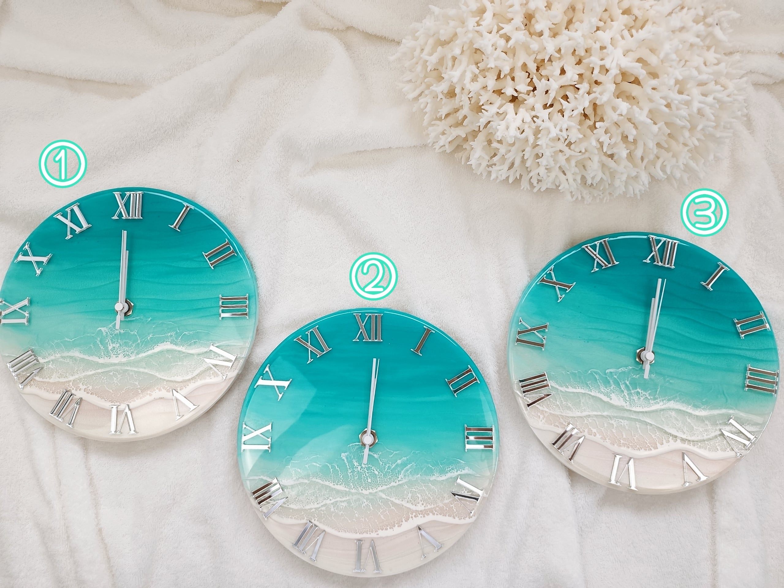 135.オーシャンレジンアート 掛け時計 | Leaf Edgez