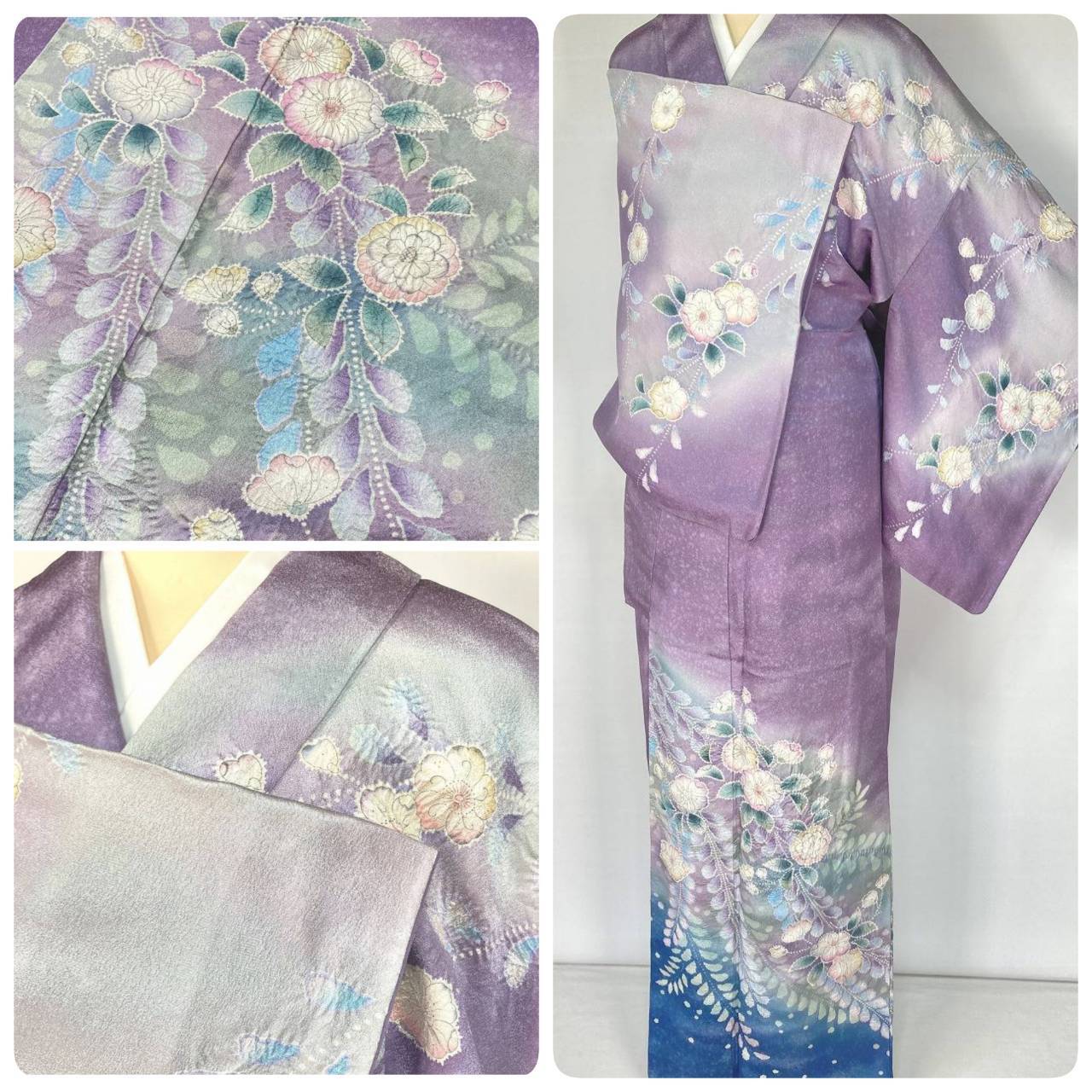 桂由美 やまと誂製 唐織 華紋 熨斗 袋帯 正絹 金糸 黄緑 白 紫 ピンク