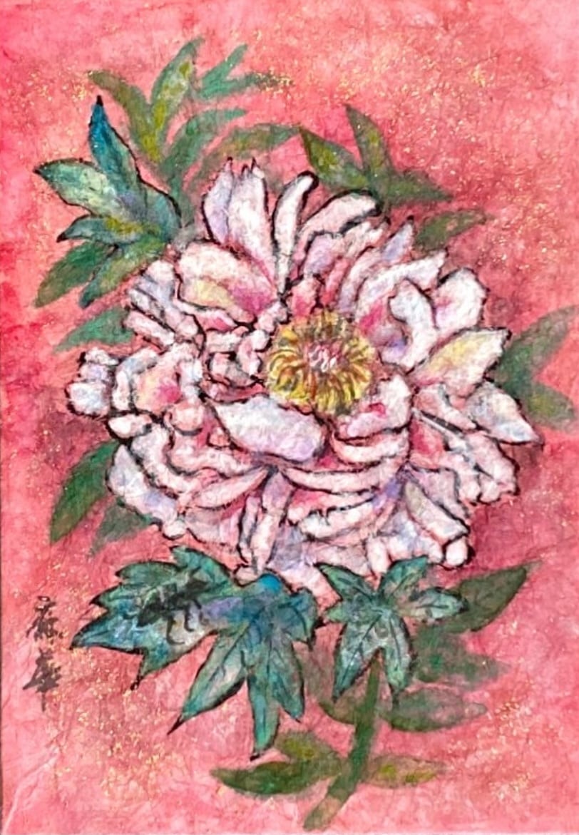 日本画】牡丹と蟻（ボタン） | いけかつまいこ online shop 『時計草』