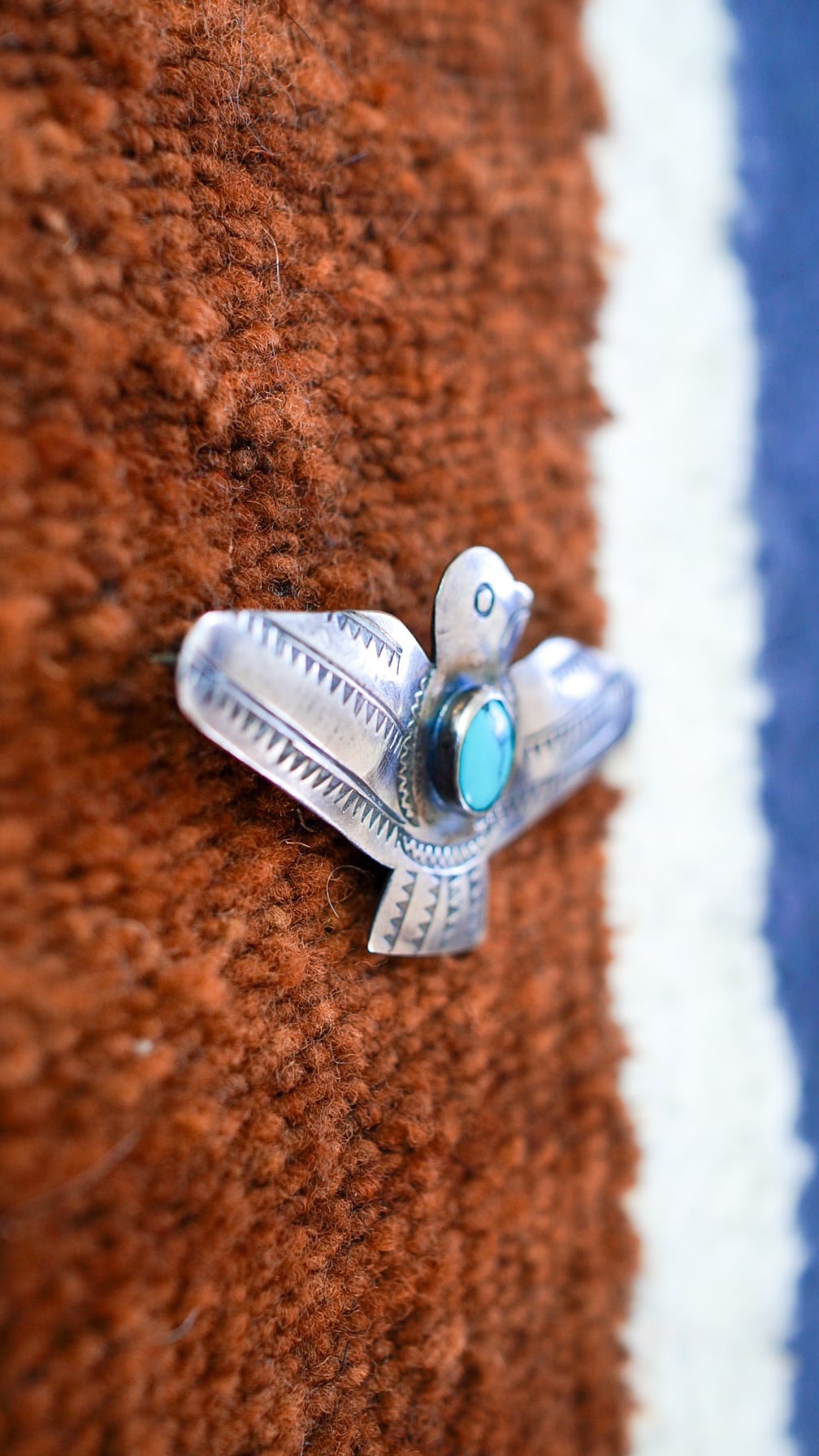 1940-1950s】ナバホ ターコイズ & サンダーバード ピン 《フレッド