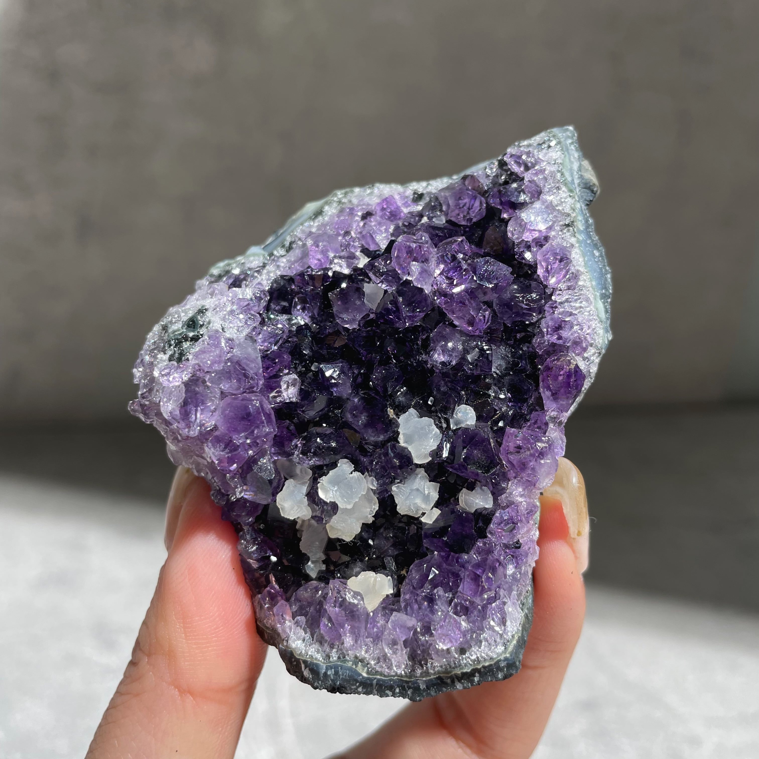 カルサイト共生◎アメジスト クラスター23◇ Amethyst ◇天然石・鉱物