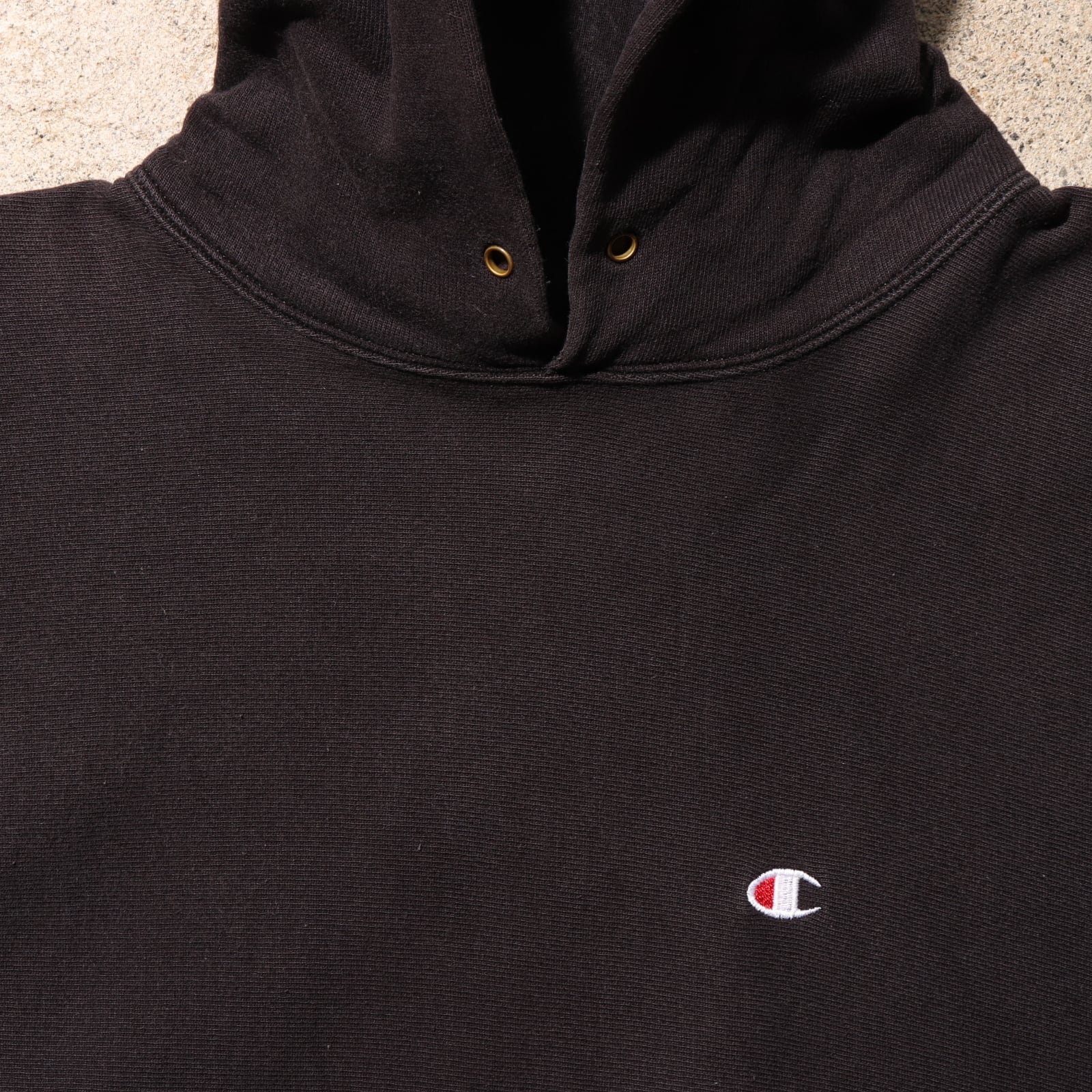 稀少 美品 90s L 黒無地 パーカー リバースウィーブ チャンピオン