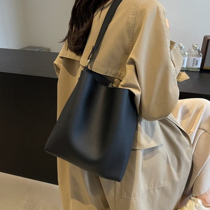 シボフェイクレザーバケットバッグ 240821 | quin5