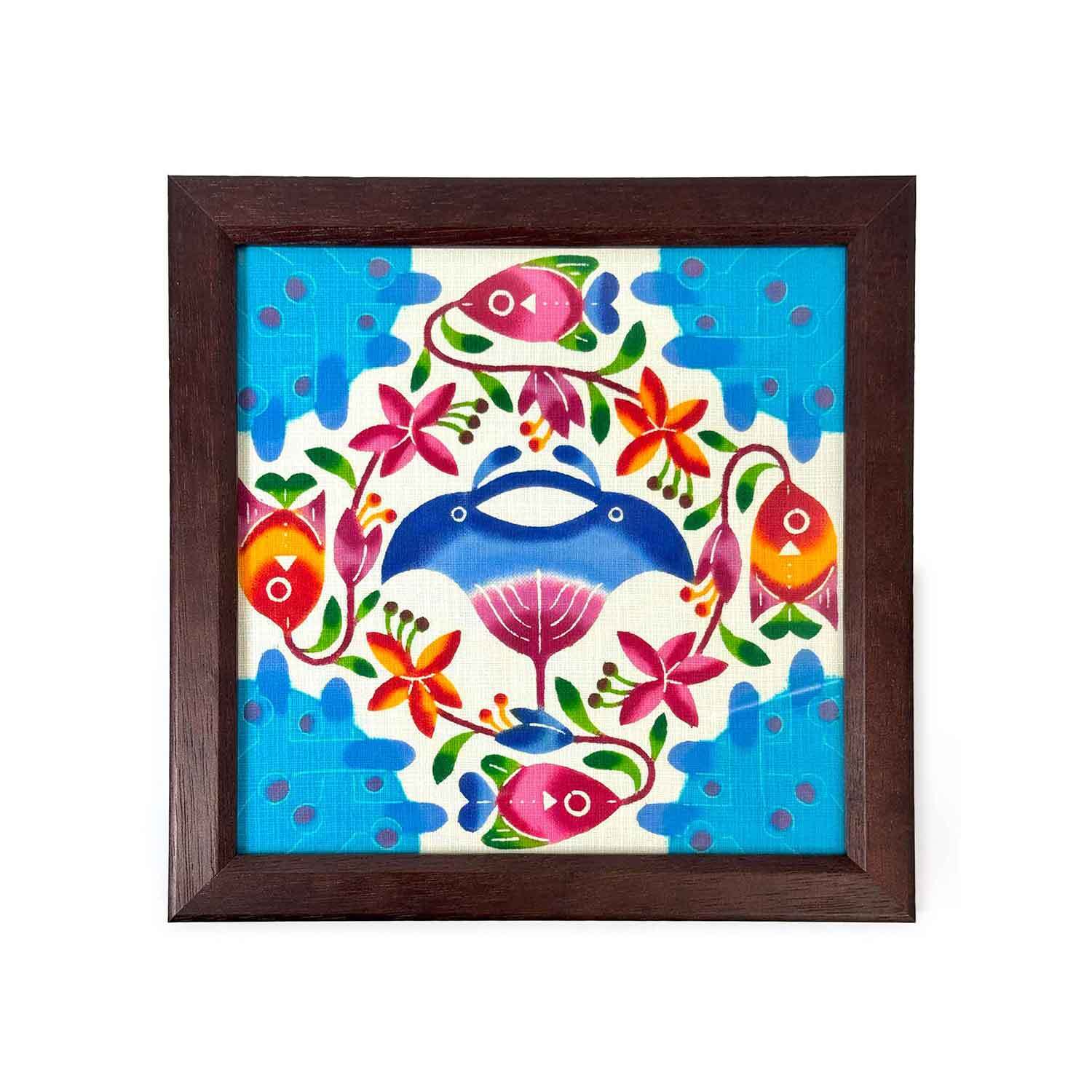 中西 敏也】紅型額絵「マンタ」 [沖縄の染] | 【琉球ガラス】と