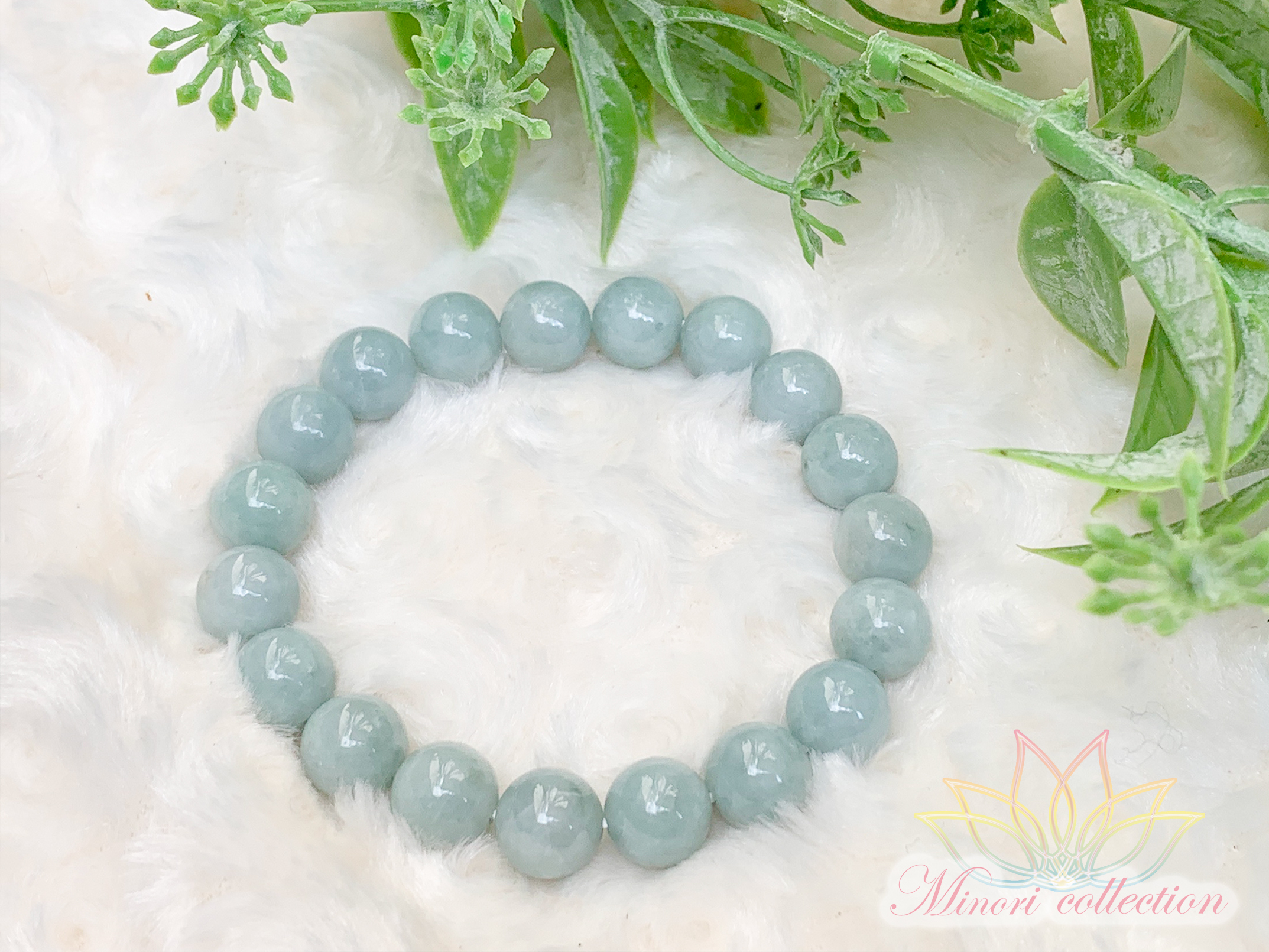 AAランク・ブレス】本翡翠10mm ストレート ゴムブレス【5月の誕生石