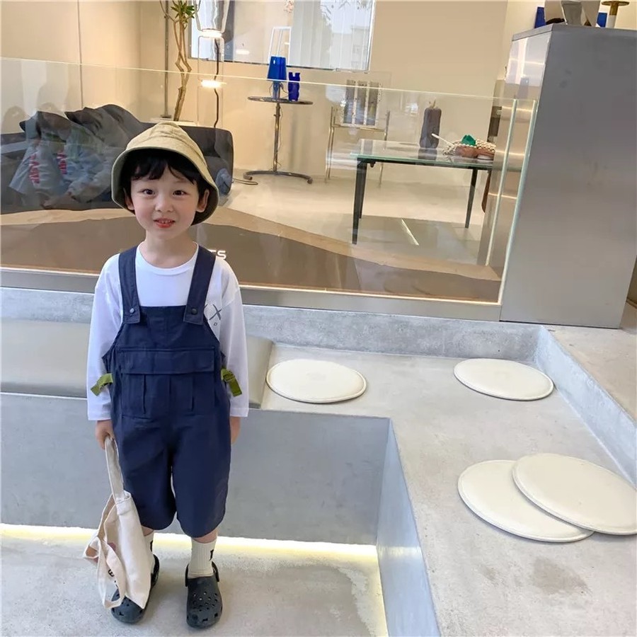 即納】探検隊みたいな膝丈サロペット｜海外子供服｜韓国子供服 | 海外