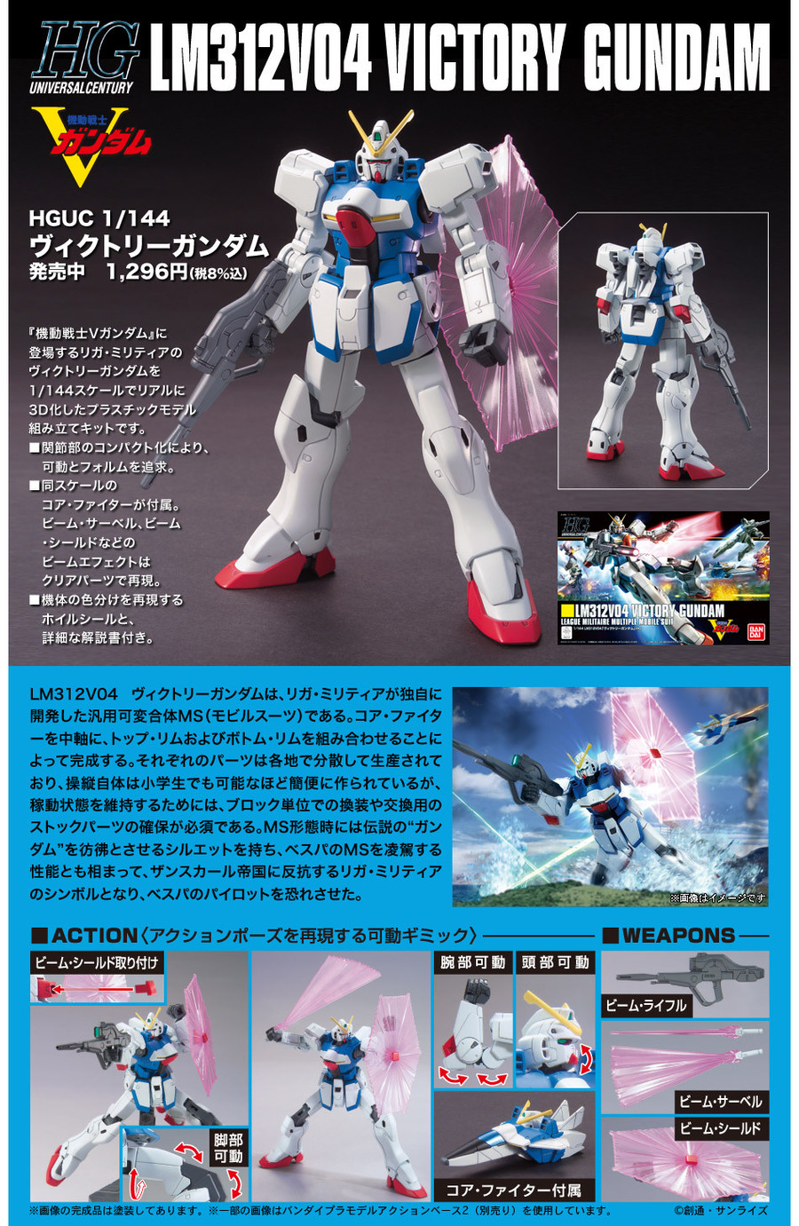 HGUC ヴィクトリーガンダム （1/144 機動戦士Vガンダム） プラモデル