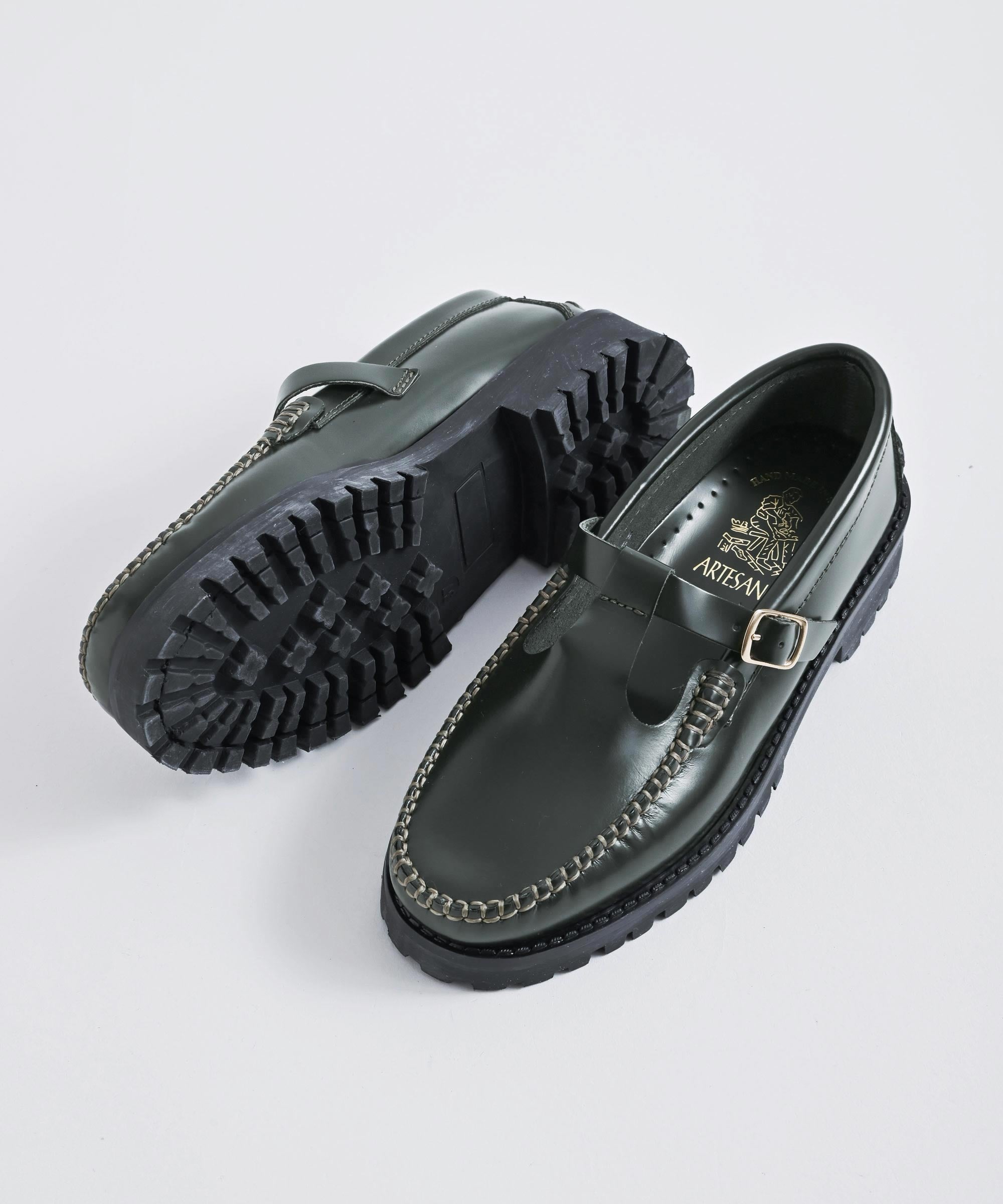 ARTESANOS/アルテサノス】Tストラップ ローファー 690 ガラスレザー