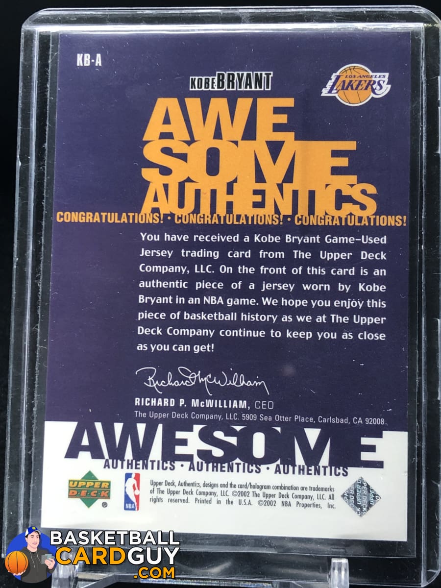 Kobe Bryant 2002-03 UD Authentics Awesome Authentics #/250