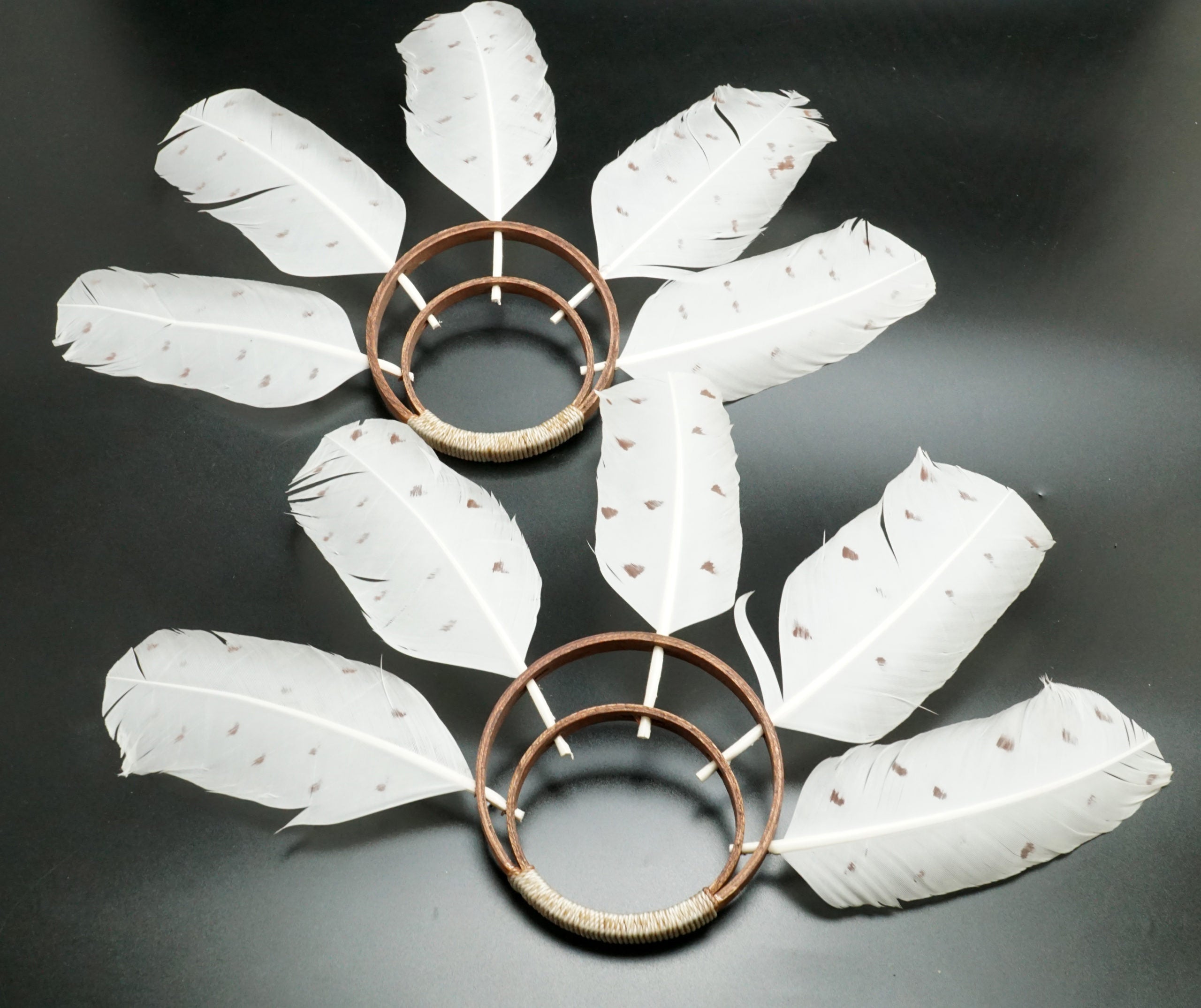 Eskimo Art Wood and Feather Yup'ik Dance Fans – Baskets of Time