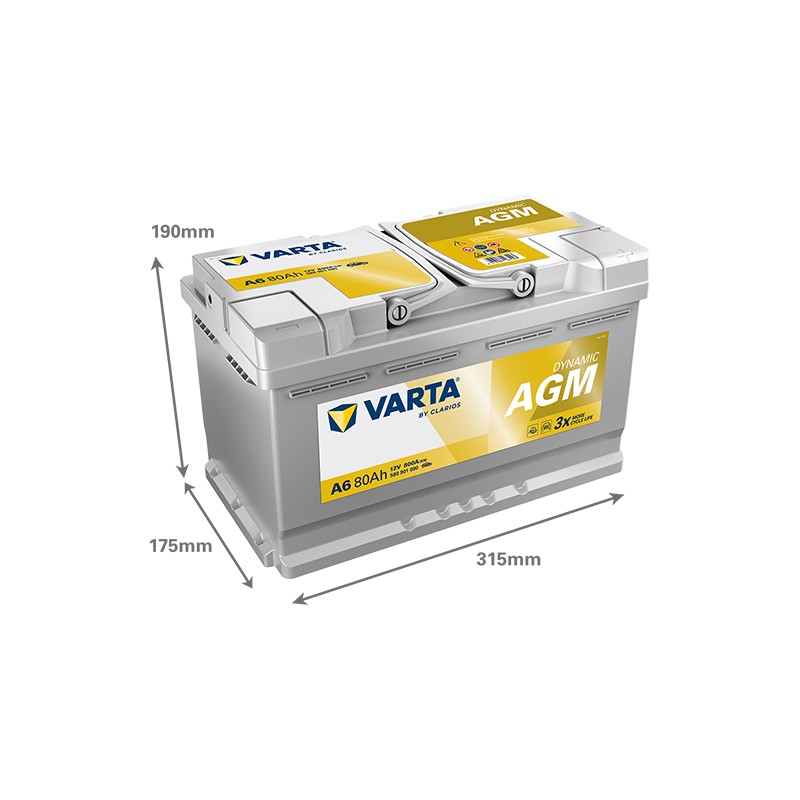 Varta A6. Start-stop car battery Varta 80Ah 12V