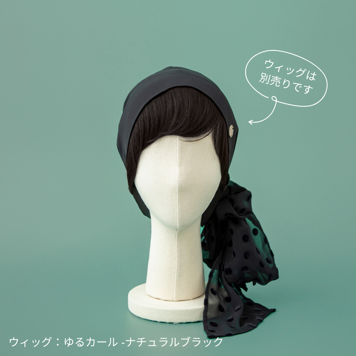 SCARF HAT (M) / Dot Chiffon-Black – BAREN（バレン）