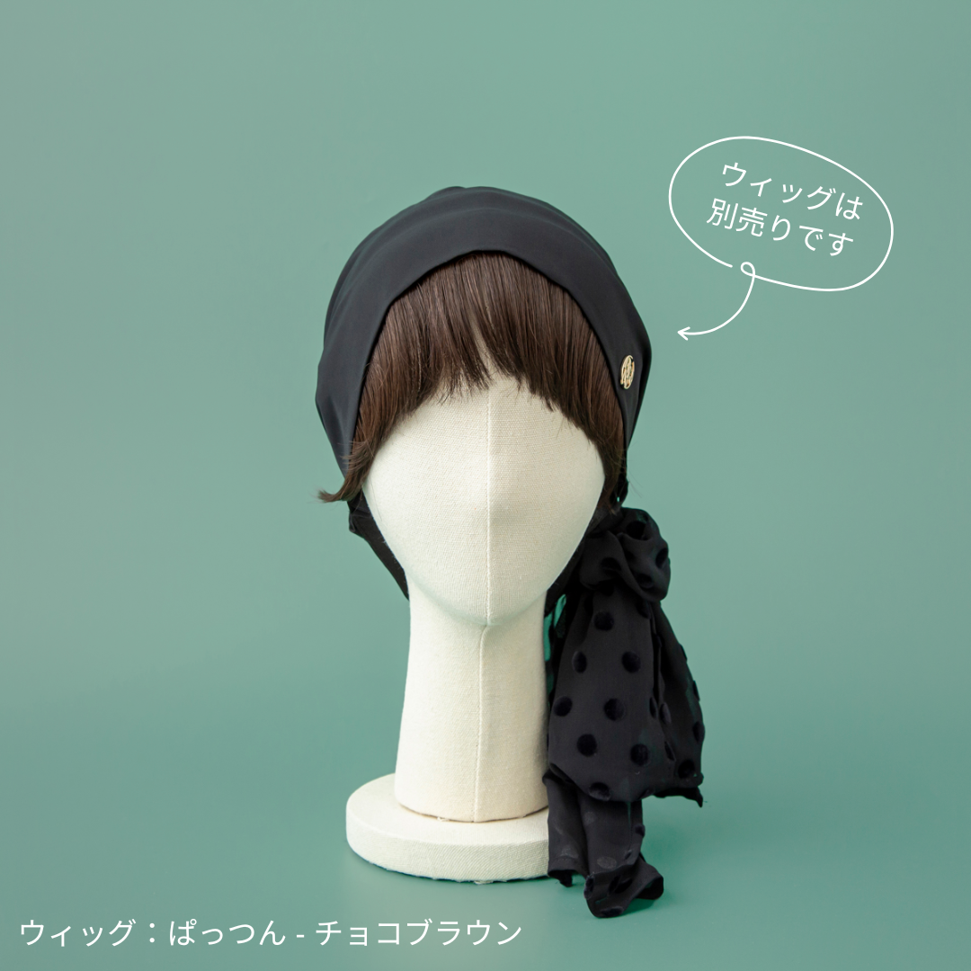 SCARF HAT (M) / Dot Chiffon-Black – BAREN（バレン）