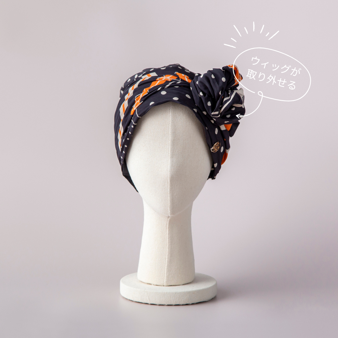 SCARF HAT (M) / Dot Border - Orange – BAREN（バレン）