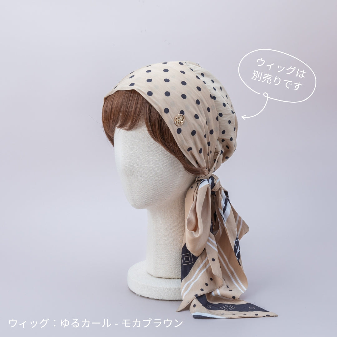 SCARF HAT (M) / Dot Border - Beige – BAREN（バレン）