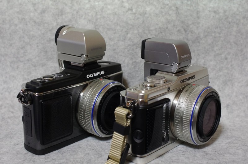 VF-2とVF-3サイズ比較』 オリンパス 電子ビューファインダー VF-3 の