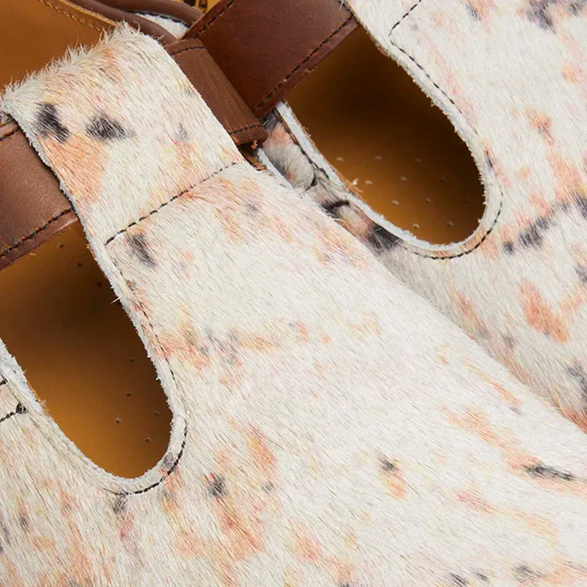 T-BAR SHOE HAIR ON/ORLEANS MULTI ABSTRACT/BUTTERSCOTCH | Bodega