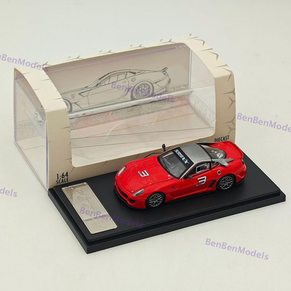 Rhino Model 1:64 Ferrari 599XX #3 Red Racing Sports Model Diecast
