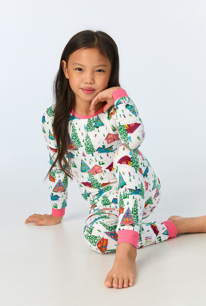 Alpine Cabins Long Sleeve Stretch Jersey Kids PJ Set - Bedhead Pajamas