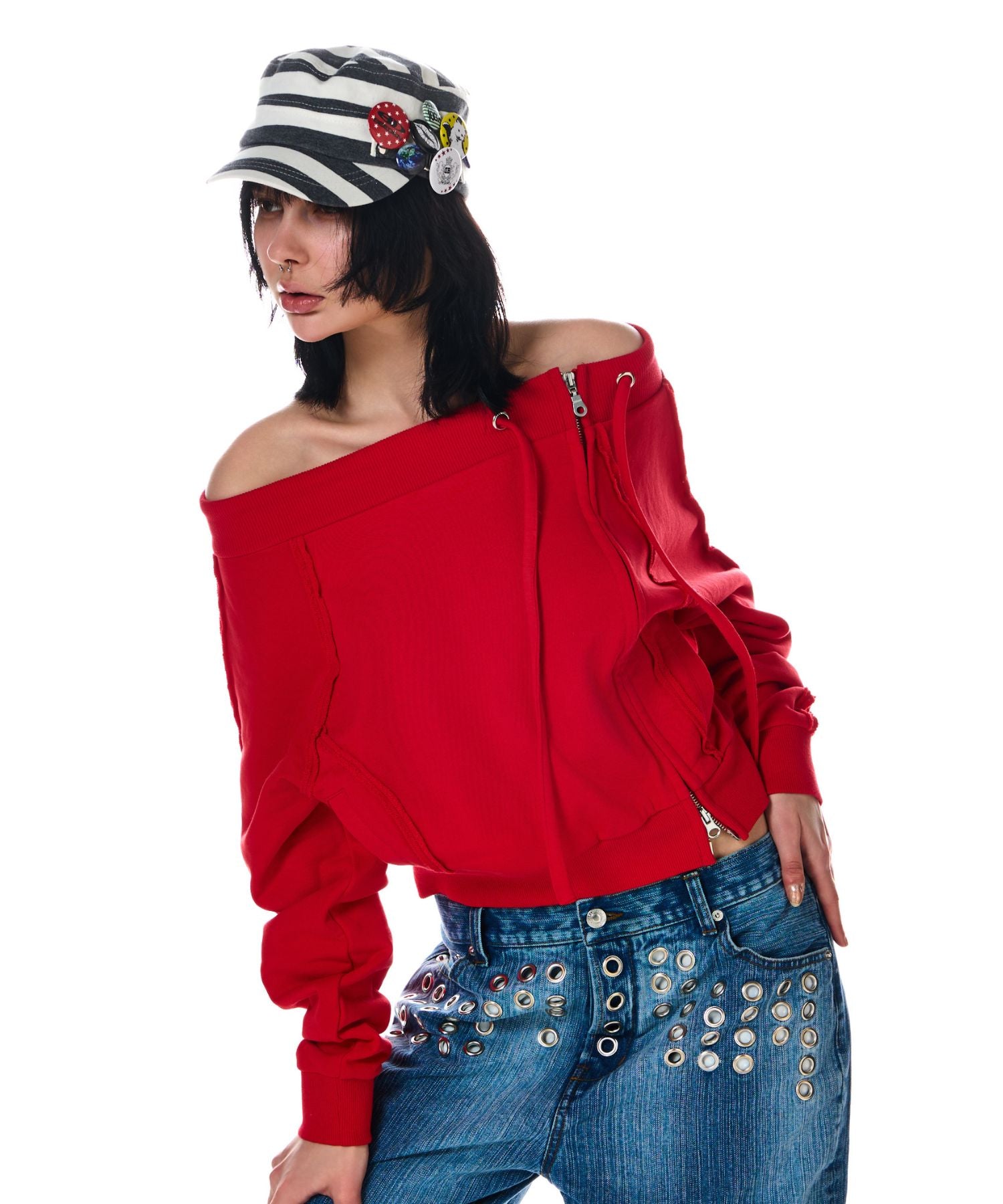 OFF SHOULDER SIDE ZIP TOPS – BEEDEN