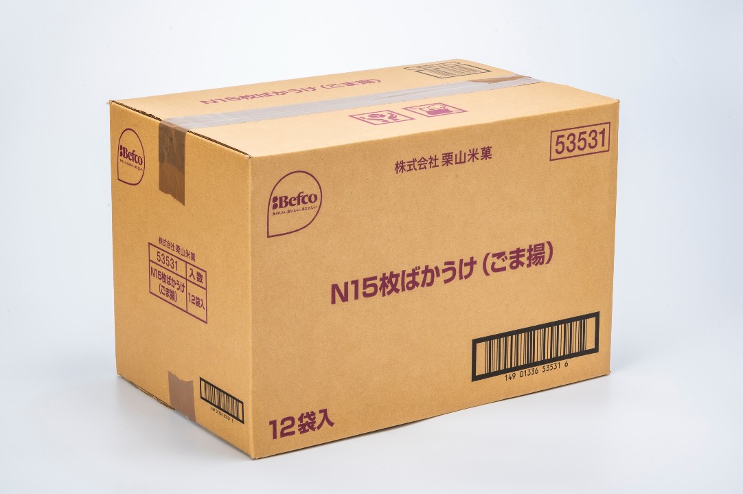 N15枚ばかうけ(ごま揚) 12袋【ケース販売】｜Befcoオンラインショップ