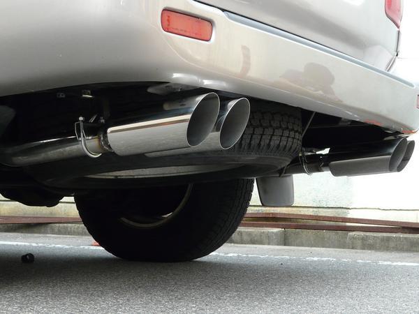 ランクル100 UZJ100W オールステンマフラー 100Φ 左右4本カールテール