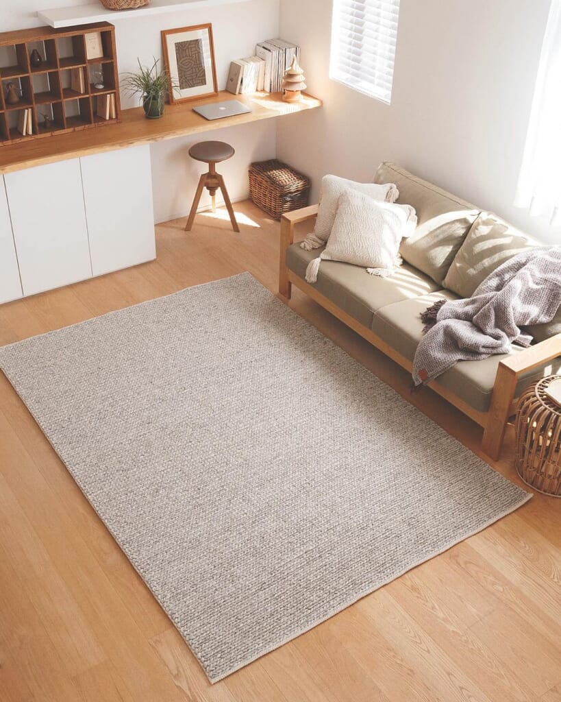 気軽に使える天然素材のウールラグ [ライトグレー] / WW54A | ボー