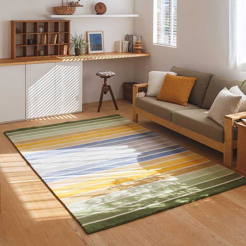 天然素材の厚手ウールラグ [ハグみじゅうたん]フレッシュボーダー