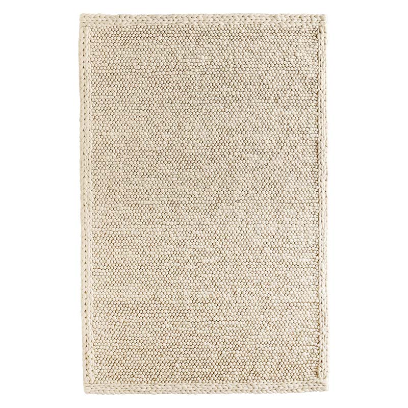 天然素材の北欧風厚手ウールラグ [ホワイトグレー] / WW51 | ボー