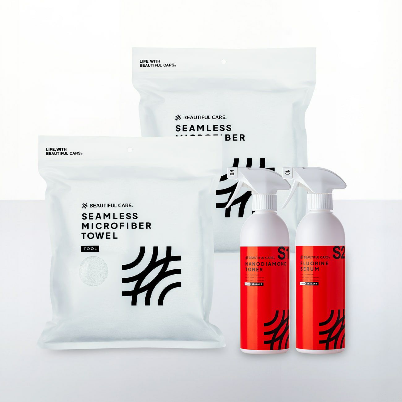 500mlコーティングセット 2種類のコーティング剤とクロスのセット