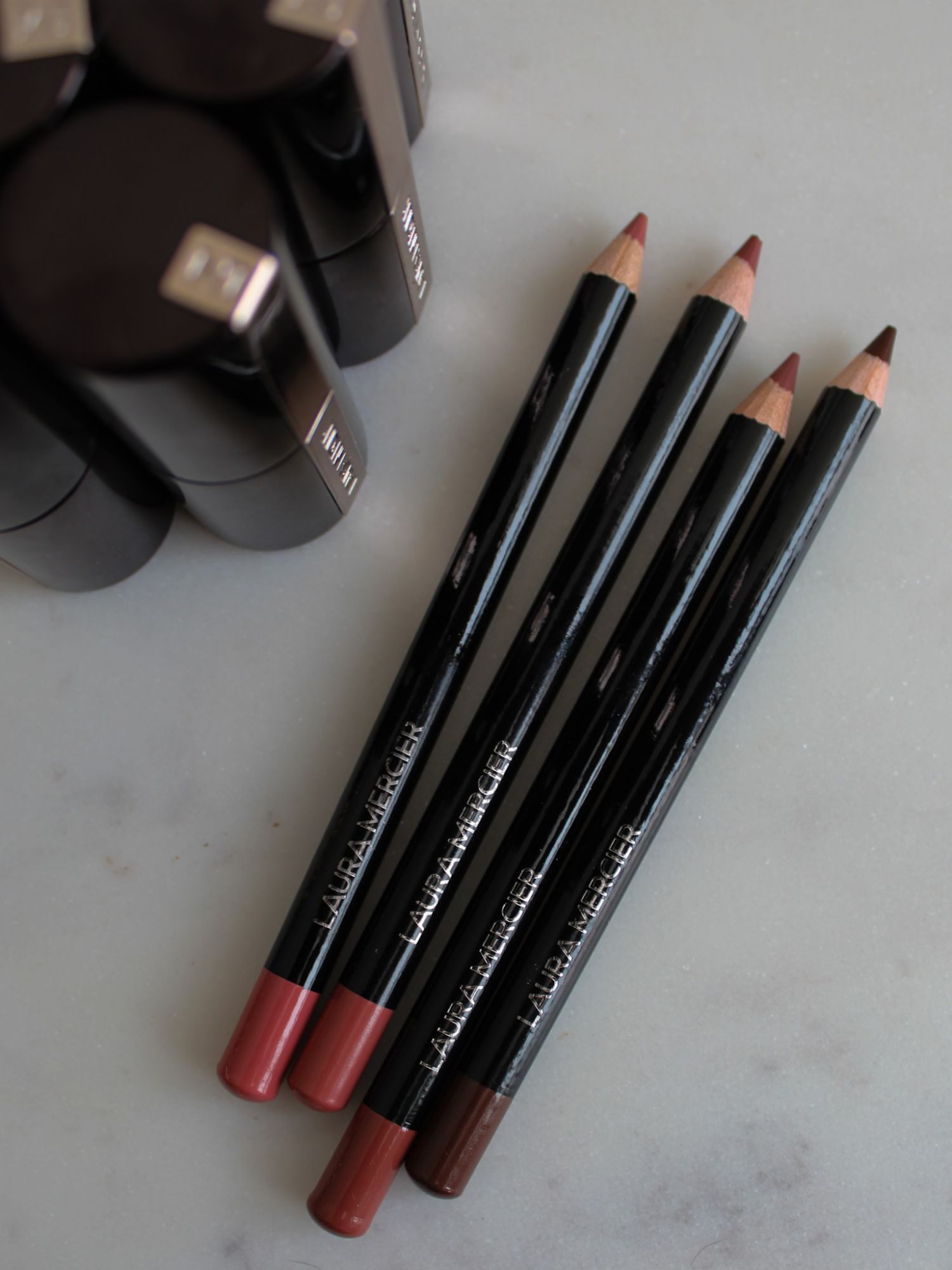 Laura Mercier New Caviar Lip Liners, Lipsticks, and Eyeshadows