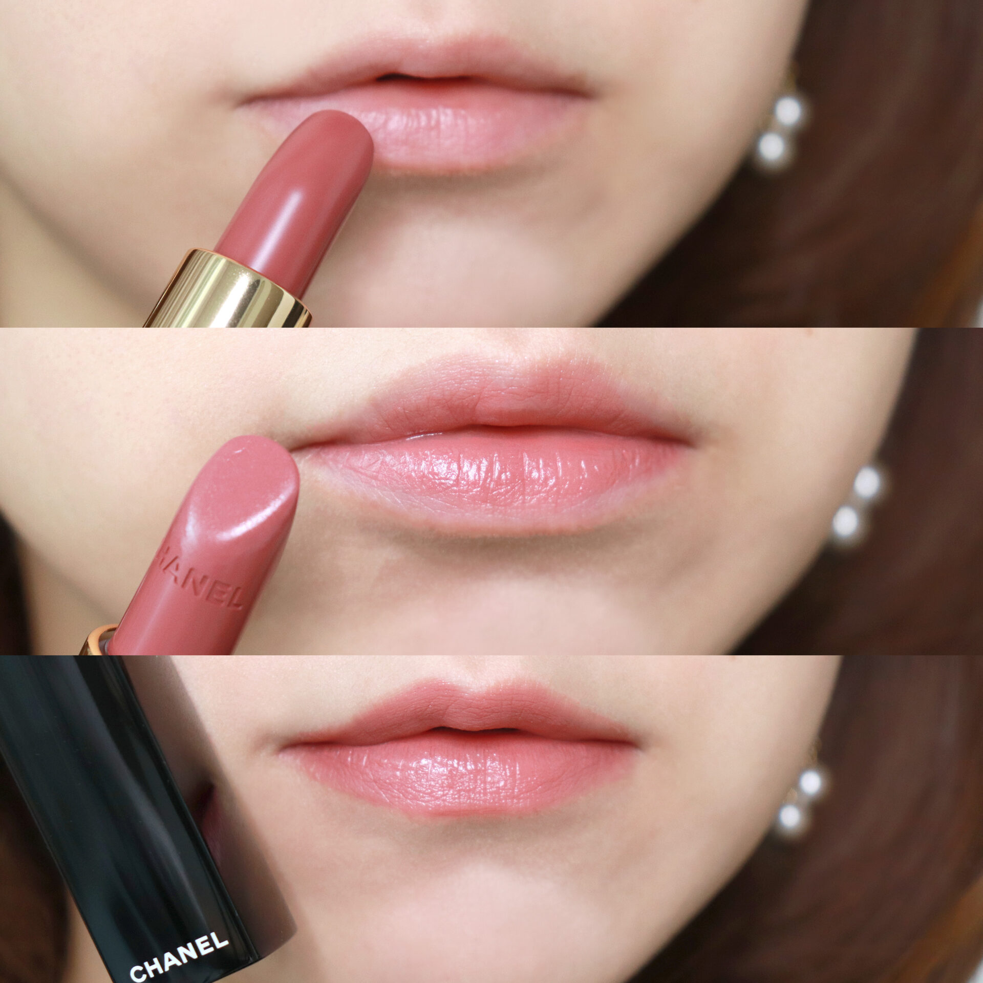 お嬢様メイクをシャネル新色リップで。肌色調和できるニュアンス