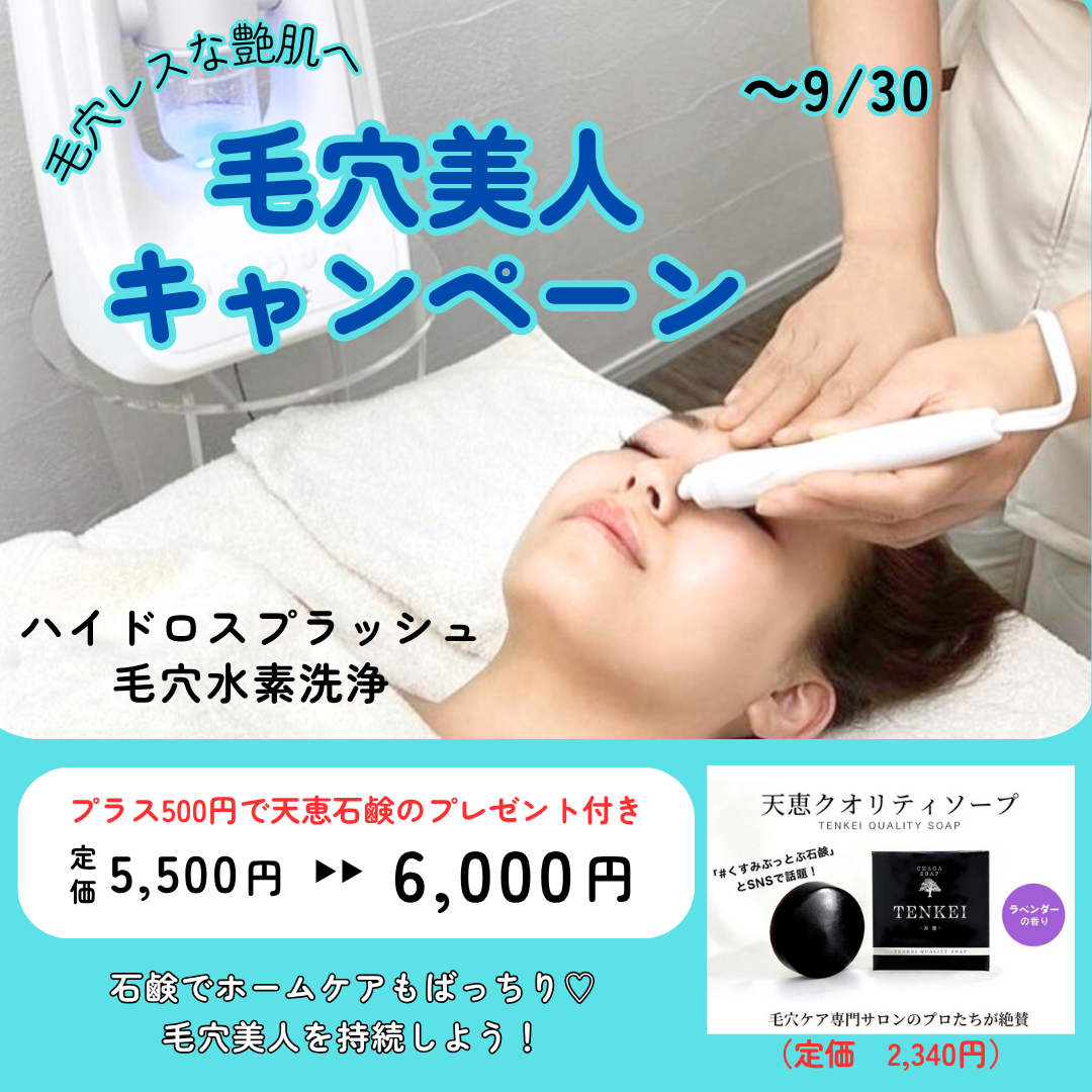 橋本市エステサロン|夏の毛穴汚れをごっそり洗浄ケア｜お得な毛穴美人