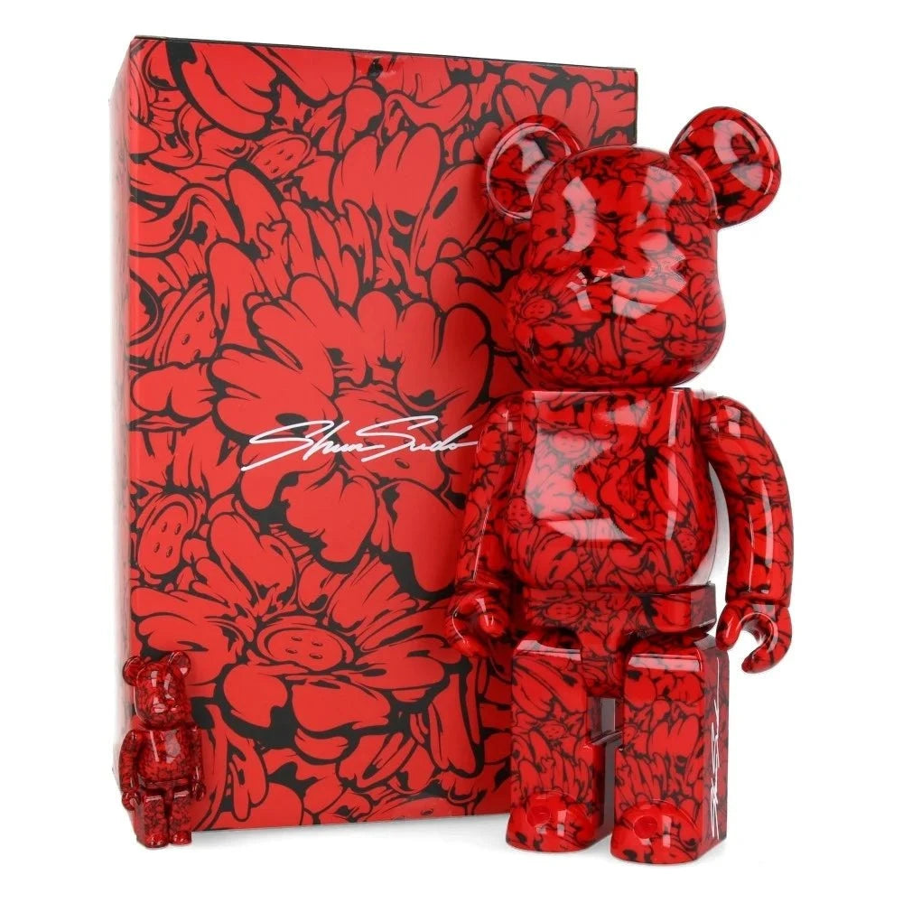 400 & 100 Bearbrick set - Unique Mr. Scarlet design by Shun Sudo