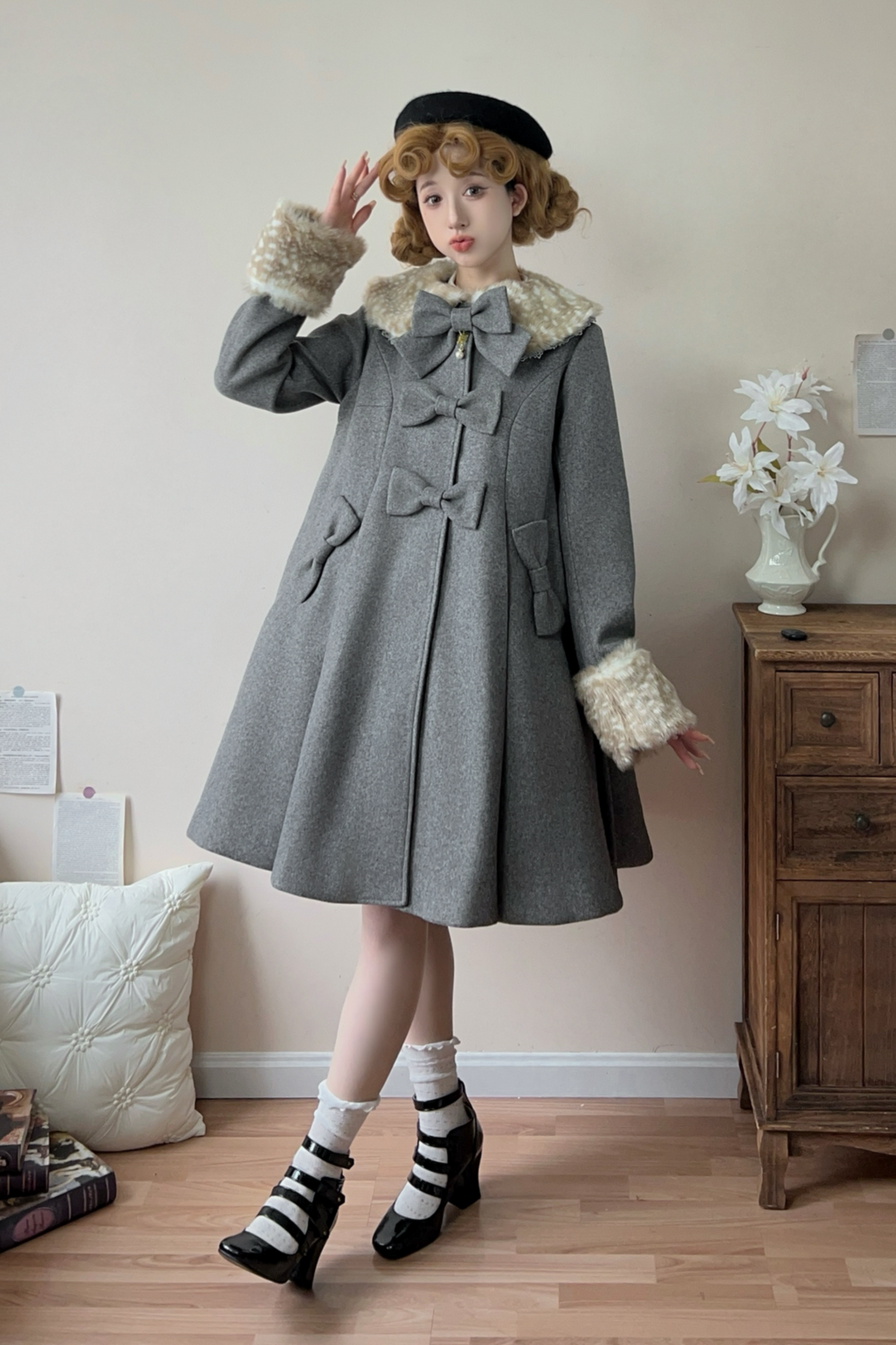 リボンフレアガーリーロリータコート – Belchic