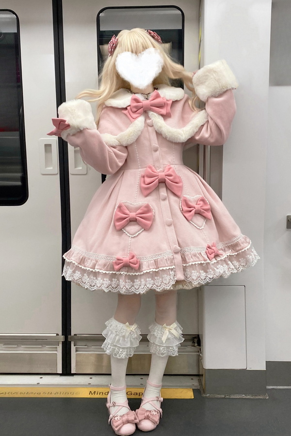 予約商品】スイートアンドキュートファーケープリボンコート – Belchic