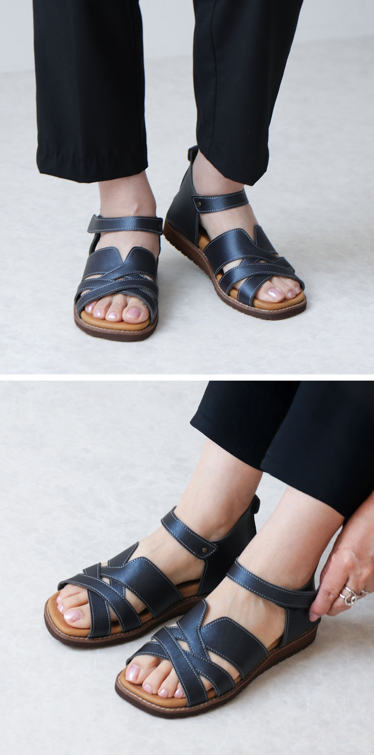 幅広特注】サンダル レディース 歩きやすい 痛くない ストラップ
