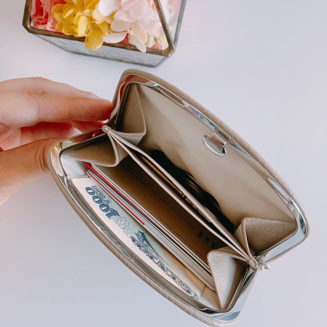 イニシャル刻印で世界に一つだけ がま口 押し口 【Lサイズ】お札