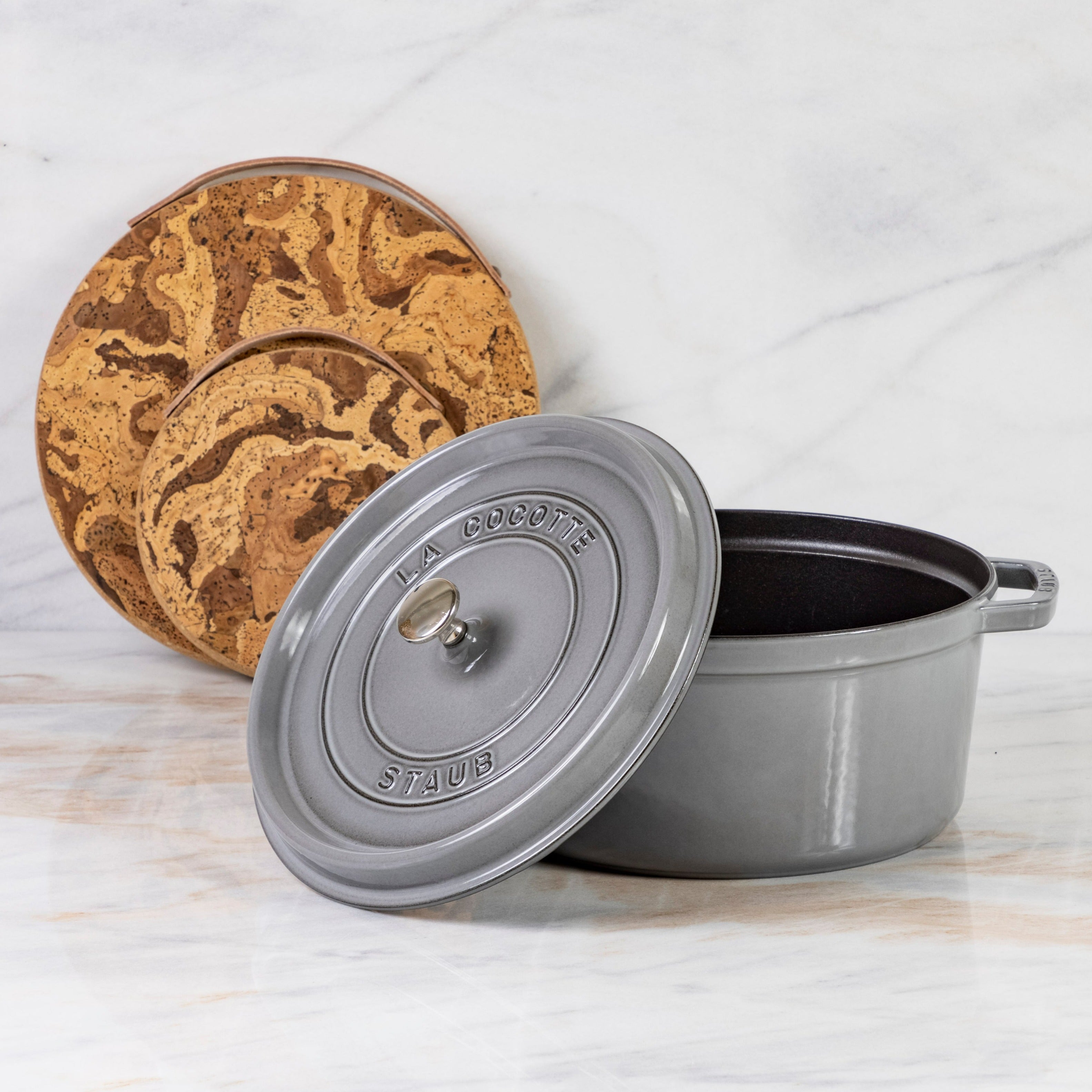 Staub Round Cocotte, 7qt, Graphite Grey – Be Home