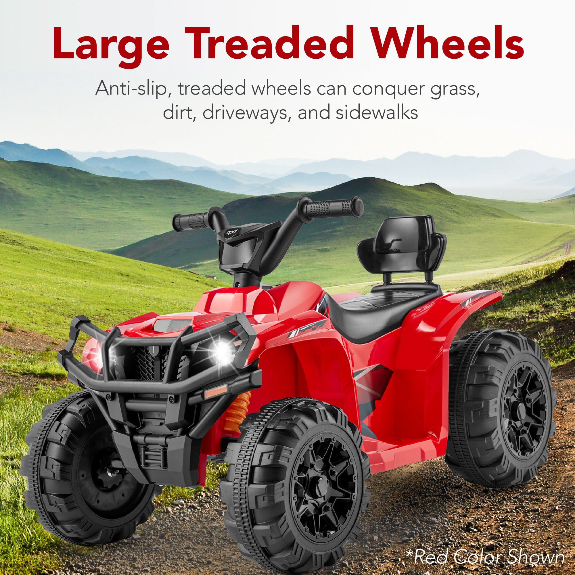 12V Kids Ride-On 4-Wheeler Quad ATV Car w/ 2.4mph Max, Bluetooth