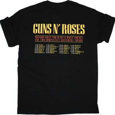 GUNS N ROSES TOUR 2025 NEW BLACK T-SHIRT