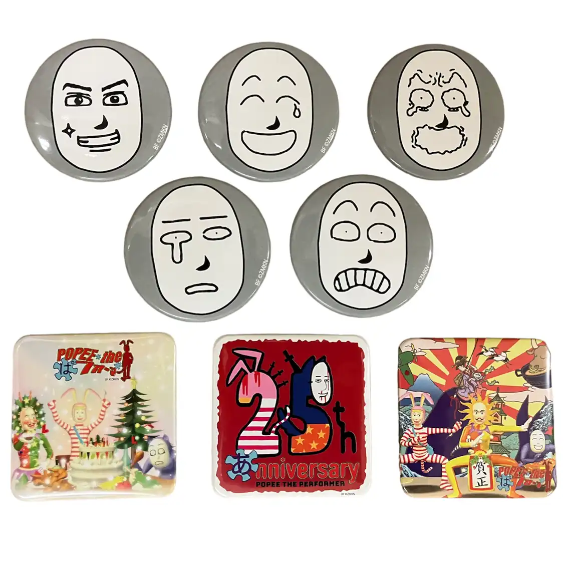 ポピーザぱフォーマー 缶バッジセット（ケダモノお面5種・クリスマス